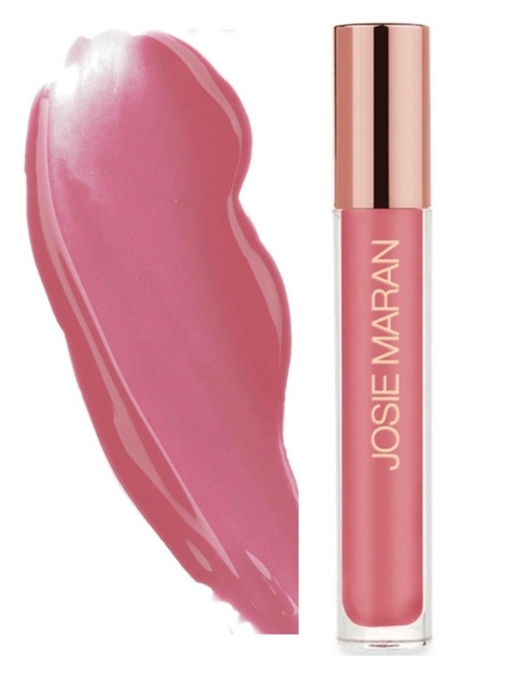 Josie Maran Lip Gloss in Pink Bloom, Argan Natural Volume - Picture 3 of 12
